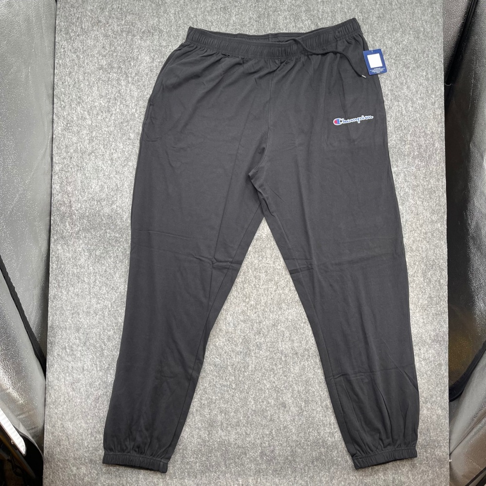 Champion Sweatpants Mens 3XLT Big and Tall Jersey Joggers Black Athletic NWT